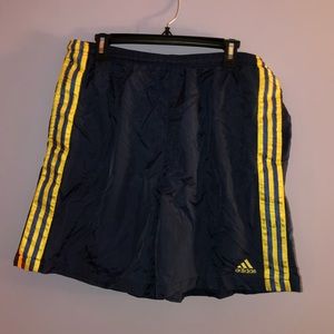 Yellow & Blue Retro Track/Swim Adidas Shorts